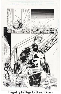 Tom Lyle and Robert Jones Punisher #10 Story Page 9 Original Art (Marvel, 1996).