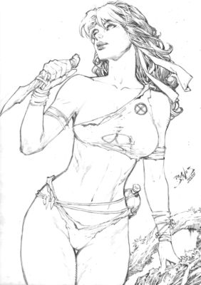 Ed Benes | Rogue Savage - 09"x12" Pencil | Ed Benes