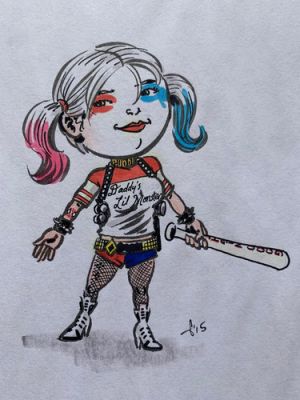 HARLEY QUINN - 2015 - DC Batman Joker - original art - ink & color marker/pencil | eBay US (Buy It Now)
