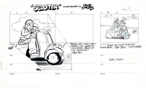 SCOOTER STORYBOARD ORIGINAL ART BY DAVE SIMONS | eBay US