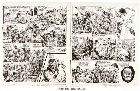 Charleys War: 3 original artworks (1980) by Joe Colquhoun with script… | Comic Book Auctions ltd