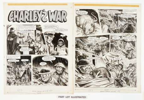 Charleys War: 4 original consecutive artworks (1979) by Joe Colquhoun… | Comic Book Auctions ltd