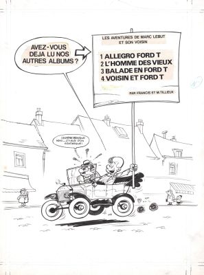 Francis (1937-1994) | Lot 21 : Marc Lebut et son voisin - Voisin et Ford T Encre de Chine sur papier… | Huberty Breyne