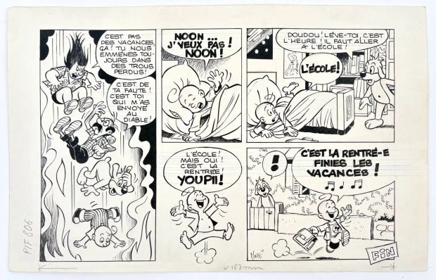 Pif Motti Michel Pif Demi... | PIF MOTTI Michel Pif Demi planche de fin pour le récit... | Vermot et Associés