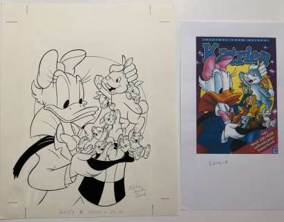 Wilma van den Bosch - originele cover tekening - Katrien Duck - original drawing in ink - (2004) | Catawiki