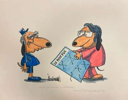BARBEROUSSE (1920-2010). "Cadeau de Mauroy à Deferre". Dessin… | misc / divers