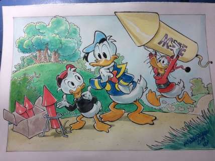 Donald Duck - â€œL’entusiasmo di Paperogaâ€ - Loose page - Unpublished - (2019/2019) | Catawiki