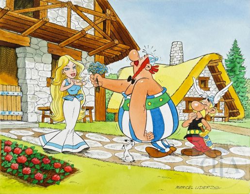 Uderzo/Astérix. Illustration Originale Réalisée À L’encre de Chine Et À L’aquarelle Par Le Petit Frère D’albert, Marcel. Très Belle Qualité D’exécution. Rare. Signé. 32 X 25 Cm | Lot 495 : Uderzo/Astérix. Illustration originale réalisée à l’encre de… | Dagoty