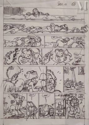 Gazzotti, Bruno (Né En 1970) | Lot 43 : Soda, tome 12, Code Apocalypse, planche préparatoire 43. | Millon