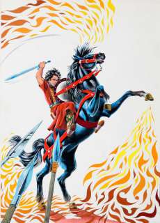 Craenhals - Chevalier Ardent, illustration Ã  la gouache et Ã …