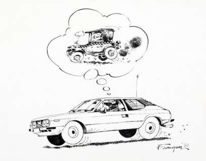 Franquin | Gaston, illustration Ã  l’encre de Chine sur papie… | Banque Dessinée