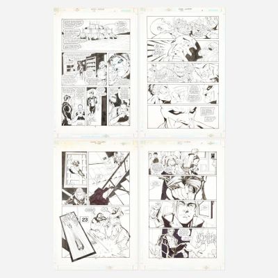 Lot 215 - Gustavo Vazquez and Walden Wong, Group of 4 Green Lantern Vol 3 Original Art (D.C. Comics, 2000) | Landry Pop Auctions