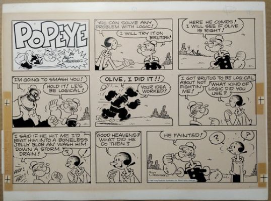 Bud Sagendorf, POPEYE, Sunday comic strip original art, April 26, 1987 | eBay Europe