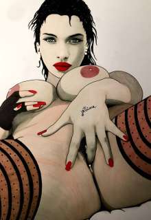 Emmanuelle Clint - illustraz. originale "Je t’aime" - Loose page - (2013) | Catawiki