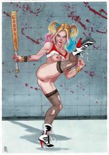GÃ¼rsel, GÃ¼rçan - Originele aquarel - Harley Quinn - Loose page - (2020) | Catawiki