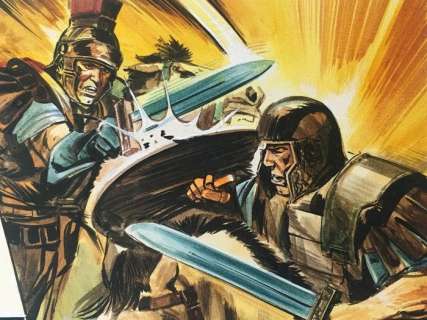 Wood, Gerry - 2x Planche originale couleur - Trigan Empire - The Caton Invasion - (1978) | Catawiki