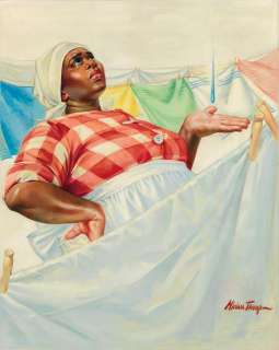  - Lot 90: MIRIAM TROOP. (SATURDAY EVENING POST) "Rain on Laundry Day."
                                