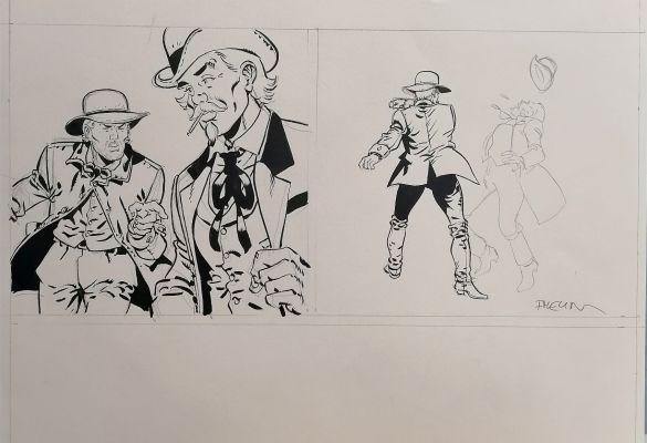 DESSIN ORIGINAL FELIX MEYNET "SAUVAGE" TOME 5 P111 - VERSION A + PRINT EXCLUSIF PULP’S OFFERT | Pulp’s