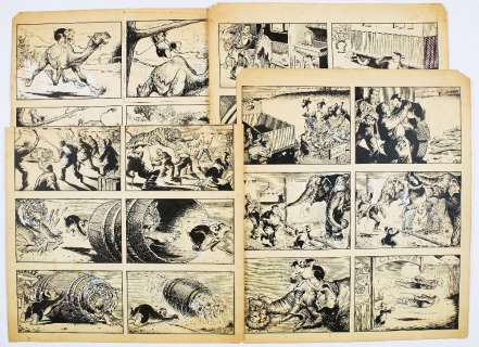 Barney’s Bear original 4 page artwork by George Ramsbottom for The Dandy (1950s) | Comic Book Auctions ltd