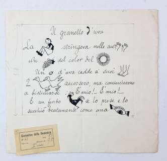 Alessandro Cervellati - Illustr. Origin. "Il Granello d’Uva" - Loose page - First edition | Catawiki