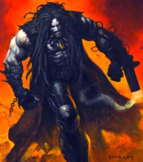 Alex Horley - LOBO, Main man with fragging gun,11x14 oils / acrylics