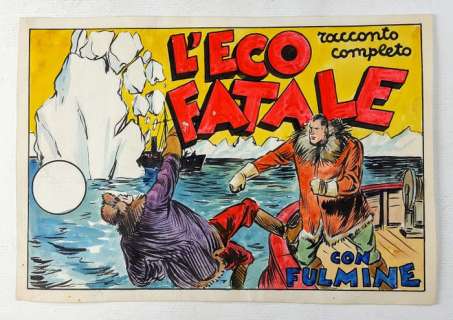 Dick Fulmine - Vittorio Cossio - Originale di Copertina "L’Eco Fatale" - Loose page - (1939) | Catawiki
