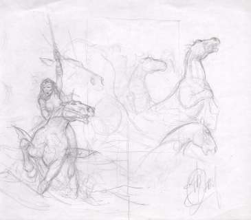 Delaby | Murena, illustration Ã  la mine de plomb pour l’é… | Banque Dessinée