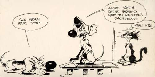 Morris - Lucky Luke Feutre pour ce grand dessin représentant la famille de