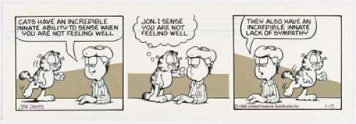 Davis, Jim | Jim Davis Garfield Daily Comic Strip Original Art Dated 1-13-86 (United Feature Syndicate, 1986).... | Heritage