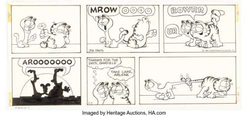 Davis, Jim | Jim Davis Garfield Sunday Comic Strip Original Art Dated 5-3-81(United Feature Syndicate, 1981).... | Heritage