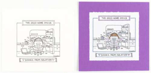 Guisewite, Cathy | Cathy Guisewite Scenes from Isolation Page 2 Single Panel Comic Illustration Original Art (Andrews McMeel Publishi... (Total: 2 Original Art) | Heritage