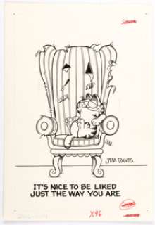 Davis, Jim | Jim Davis - Garfield "Just the Way You Are" Illustration Original Art (c.1980s).... | Heritage