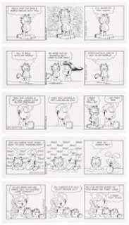 Davis, Jim | Jim Davis Garfield Consecutive Daily Comic Strip Original Art Group of 6 (PAWS, 2000).... (Total: 6 Original Art) | Heritage
