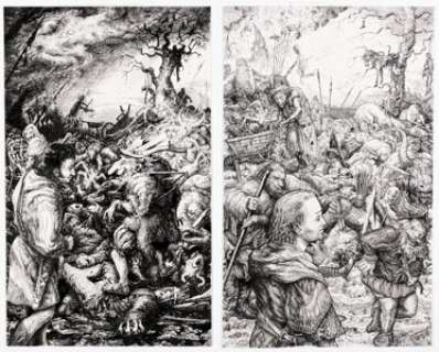 Tony Hough Ignorant Armies: Warhammer Paperback Illustration Original Art Group of 2 (Games Workshop, 1989). (Total: 4 Items)