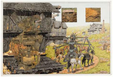 Dan Day and David Day Dragon Magazine #304 "Elminster’s Guide to the Realms: Jongrath’s Mill" Double Page Spread 80-81 Painting Original Art (Wizards of the Coast, 2002). | Heritage