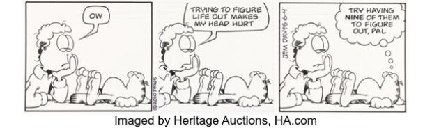 Jim Davis Garfield Daily Comic Strip Original Art dated 6-4-10 (PAWS, 2010). | Heritage