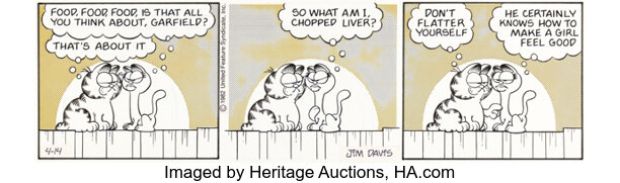Jim Davis Garfield Daily Comic Strip Original Art dated 4-14-82 (United Feature Syndicate, 1982). | Heritage