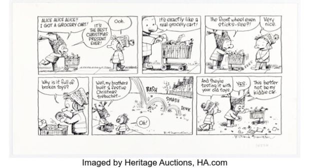 Richard Thompson Cul de Sac Sunday Comic Strip Original Art dated 12-26-10 (Washington Post, 2010). | Heritage