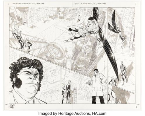 Adam Kubert Peter Parker: The Spectacular Spider-Man #1 Double-Page Spread 10-11 Original Art (Marvel, 2017). | Heritage