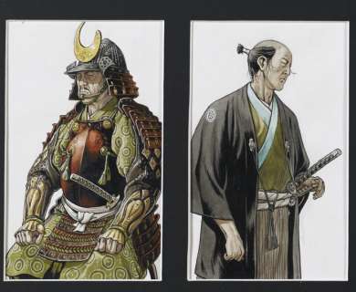 Japon Feodal - 5 Original illustrations for card game - (2012) | Catawiki