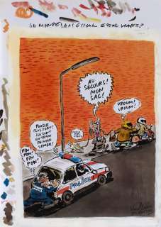 Vuillemin, Philippe - Planche originale couleur - Les Sales blagues de l’Echo - Un Monde sans essence - (2012) | Catawiki