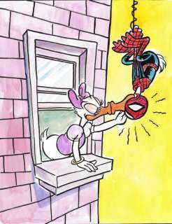 SpiderDuck Love - Original Painting - Tony Fernandez - Acrylic Art | Catawiki