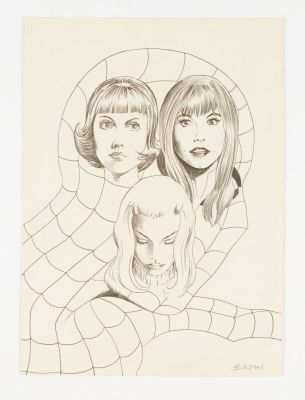 The Amazing Spider-Man and Spider Ladies back cover fanzine artwork… | Comic Book Auctions ltd