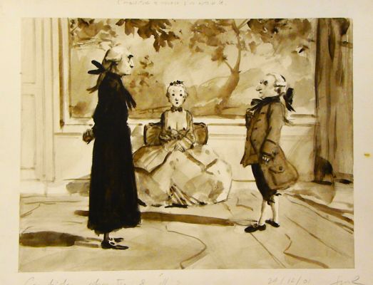  Jean-Marc Rochette  |  » Candide  » illustration originale – encre de chine et acquarelle | Zic et Bul