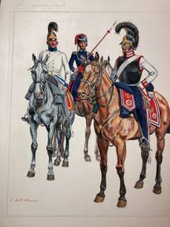 Funcken, Fred - Dessin original couleur - Les Cuirassiers Prussiens - (1969) | Catawiki