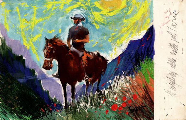 Mario Tempesti | Il Cavaliere della Valle solitaria (Jack Schaefer, Pavone Mondadori) | Tavole Originali