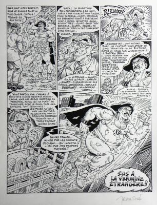 Jean Solé | Superdupont –  » Pourchasse l’ignoble !  » – Dessin Jean Solé – Scénariste GOTLIB | Zic et Bul