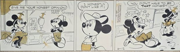 Floyd Gottfredson Mickey Mouse Daily Comic Strip Original Art data 6-12-1969 | Venere Comic Art