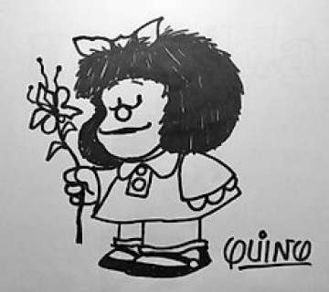Quino Mafalda inédita + original drawing - (1991)