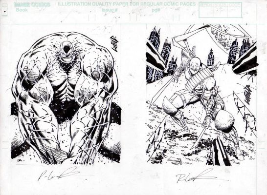 Rob Liefeld | Youngblood Card Set Skybox 1995 (Badrock & Bloodstrike) | Tavole Originali